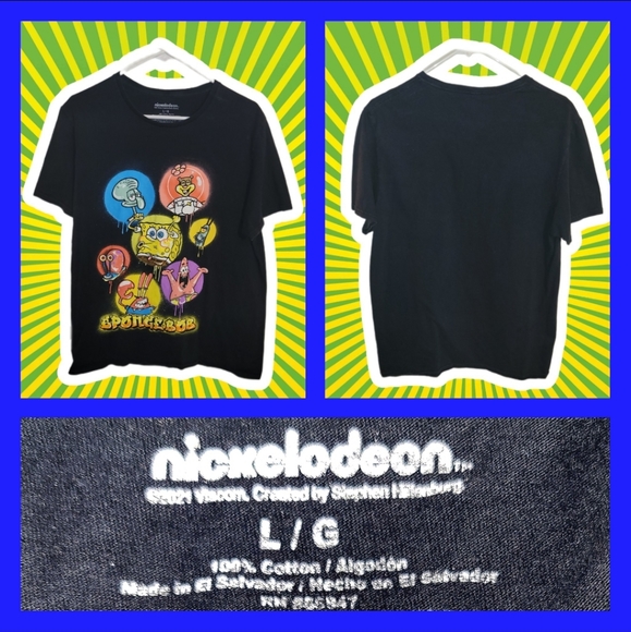 SPONGEBOB NICKELODEON SHIRT...BLACK...LARGE - Picture 3 of 3